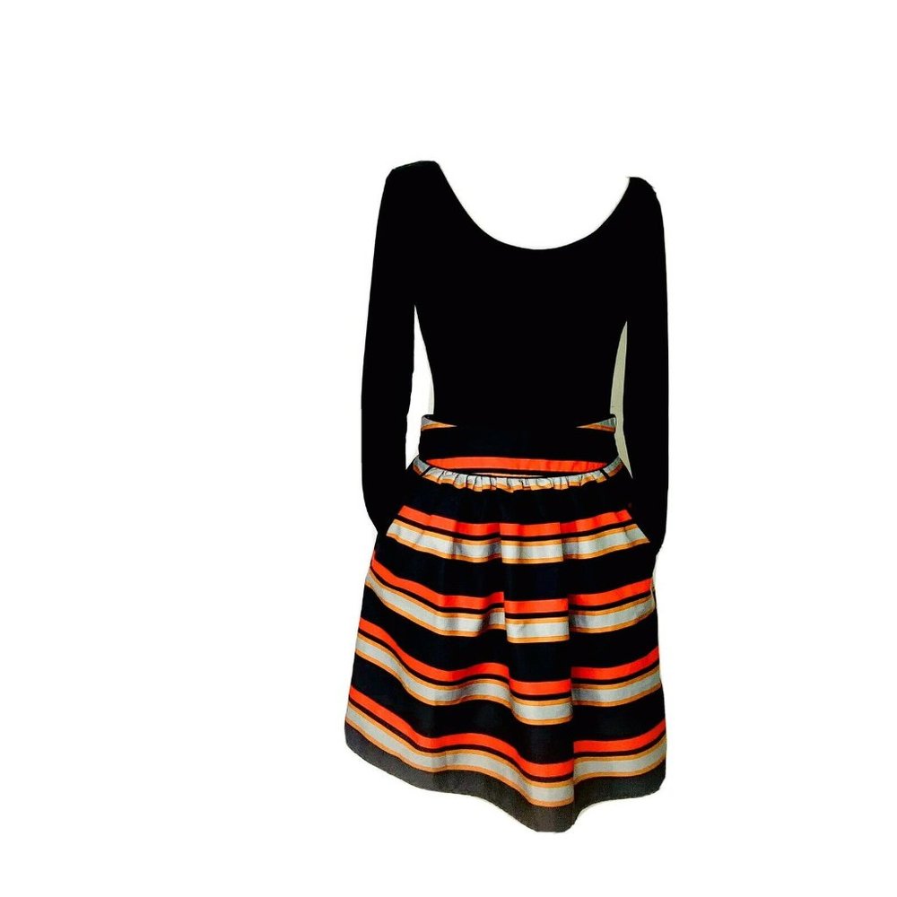 Emmelee Black Striped A Line Skirt Size Small